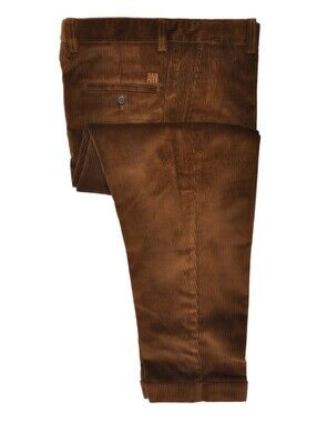 AMI NWT Cognac Brown Corduroy Oversized Carrot Fit Trouser 34 35853